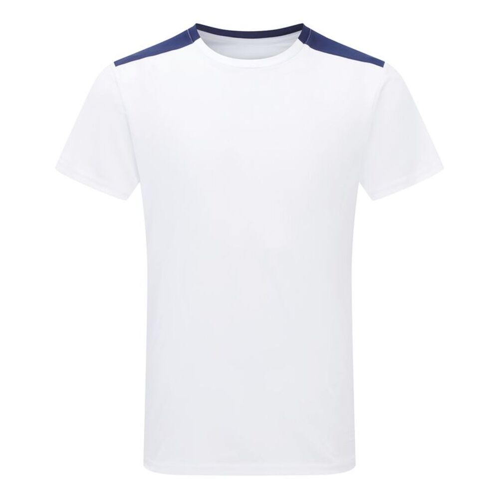 TriDri Unisex Adult Performance Contrast T-Shirt / White/Navy